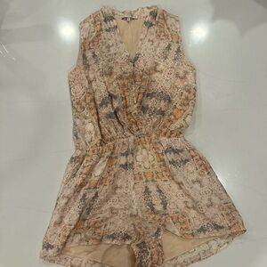 Lavender Brown Abstract Print Blouse